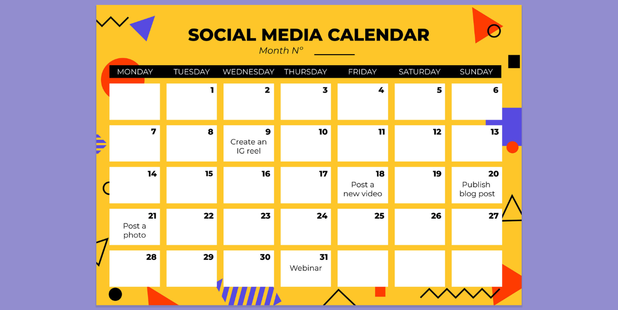 social media calendar template